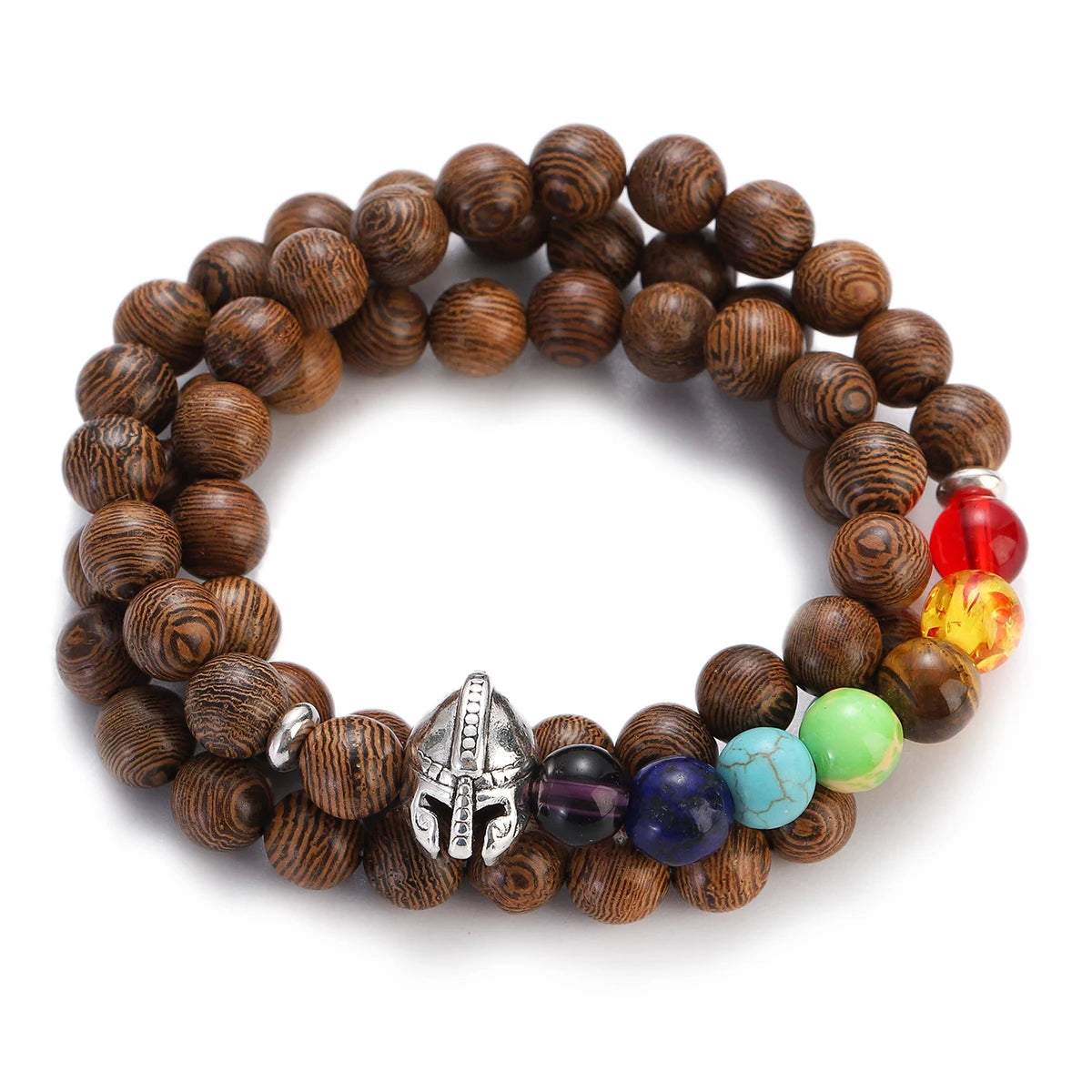 Multilayer Wood Beads Buddha Lotus OM Bracelet Tibetan Buddhist Mala Charm Rosary Bracelet Yoga Wooden For Women Men Jewelry