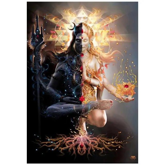 Lord Shiva Canvas Art Print  Hindu Deity Wall Decor Indian Buddha Religious Poster Home Decoration Spiritual Picture