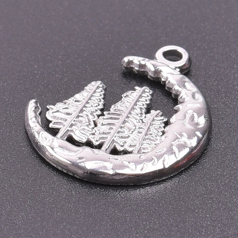 100% Stainless Steel Moon Pendants For Jewelry Making Supplies Various Luna Animal Wings Sun Star Eye Charms In Bulk Accessories