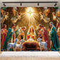 Birth of Jesus Background Party Decoration Supplies Merry Christmas Baby Shower Supplies Banner Backdrop Decor Photo Shoot Props