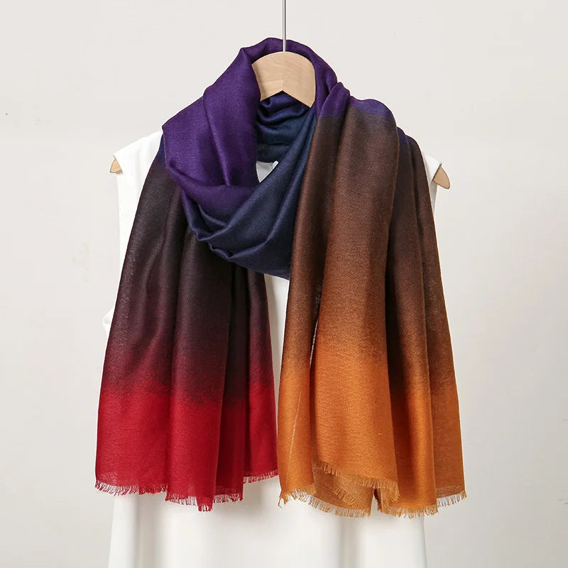 New Tie-dyed Cotton Hijabs For Women Scarf Plain Shawls Wrap Femme Musulman Ombre Viscose Headscarf Islam Turban Headband Scarf