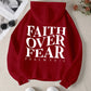 Faith over fear Christian Hoodie Christian hoodie Jesus hoodie Fashion hoodie Bible Verse Men and women can be aesthetic 2024