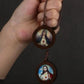 Cottvott Wood Sacred Heart of Our Lady Jesus Scapular Badges Leather Rope Chain Epaulet Prayer Baptism Communion Sacraments Gift