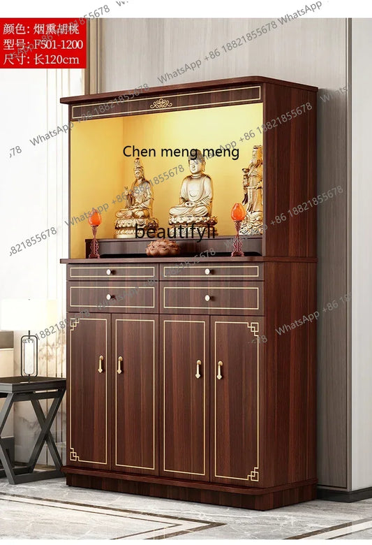 X A Chinese Style with Door Altar Buddha Shrine Household Altar Cabinet God of Wealth Clothes Closet Shrine