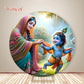 Krishna Round Backdrop Baby Baptism Backdrop Hindu God Krishna Radha Yashoda Circle Cover Indian Wedding Photography Prop