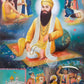 Sikh Historical Art Print of Guru Nanak Dev, Guru Ram Das, Baba Deep Singh & Maharaja Bhupinder Singh Vintage Devotional Poster