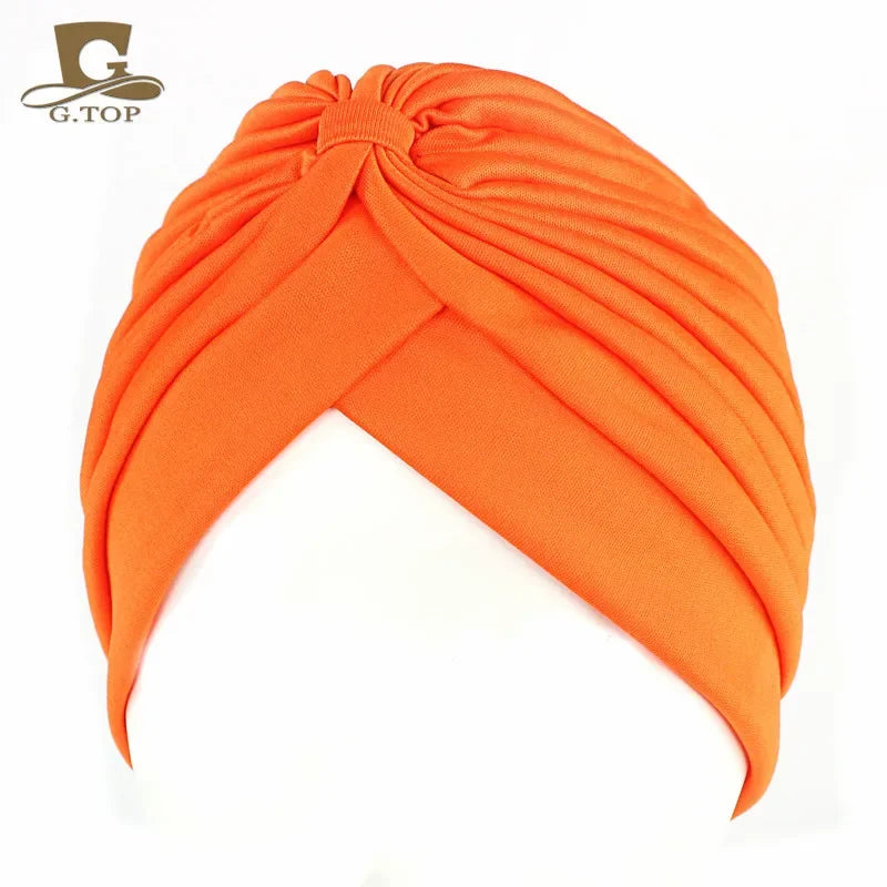 NEW Luxury Divas Stretchable turban Head wrap hat with beaded pendant women Headwear