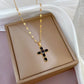 Exquisite Gold Color Stainless Steel Inlaid Crystal Cross Pendant Necklace for Women Men Luxury Full of Zircon Chokers Jewelry