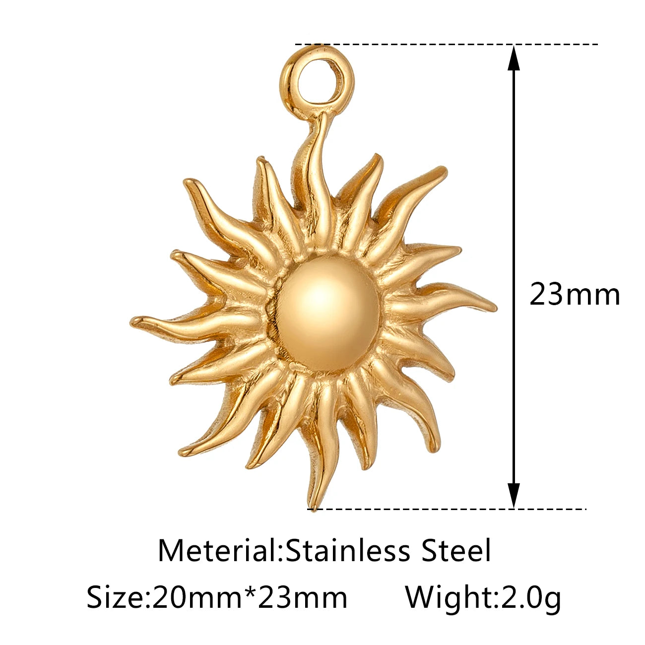 3pcs/Lot Stainless Steel Casting Sunburst Sun Moon Star Charms Pendant For DIY Necklace Bracelet Earrings Jewelry Accessories