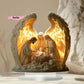 S-1Pc Sacred Heart Of Jesus Angel Acrylic Ornament - Traditional Religious Art Decor with Base for Home Desktop Display