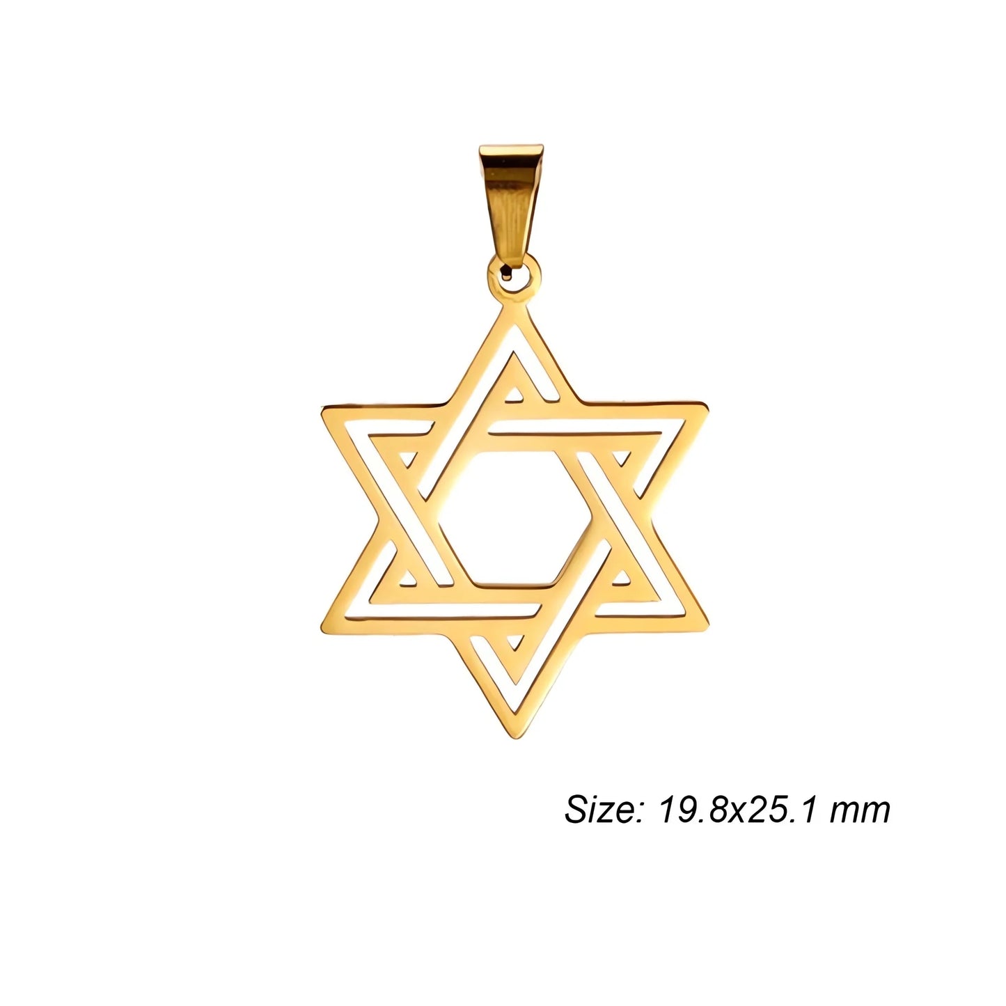 EUEAVAN 1pc Jewish Star of David Hexagram Pendant Stainless Steel Amulet Charms for Jewelry Making Necklace Supplies