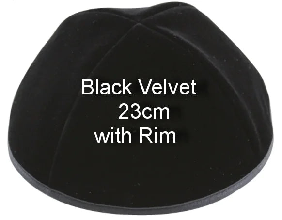 BLACK VELVET JEWISH KIPPAH YARMULKE KIPPOT RIMLESS OR WITH NO RIM