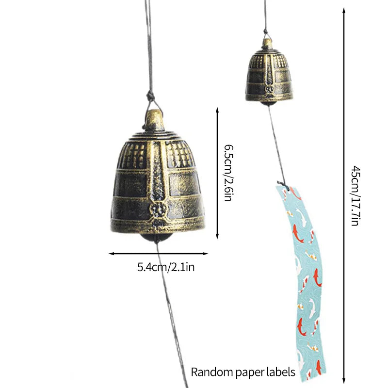 Japanese Wind Chimes Cast Iron Wind Bells Hanging Pendant Feng Shui Good Luck Temple Wind Bells Outdoor Home Garden Decoration