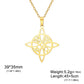 Double Amulet Protection Necklace witch Knot Pentagram Tetragrammaton Stainless Steel Protection Jewerly Wholesale