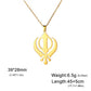 Dawapara Sikhism Necklace Khanda Kirpan Sword Symbol Religious Protection Amulet Stainless Steel Jewelry