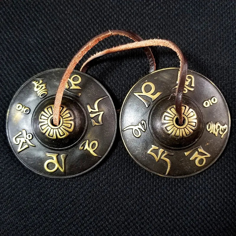 Metal Meditation Bells with Leather Strap Yoga Sound Healing Spiritual Decor Blessing Gift of Ancient Spells Tibetan Chimes
