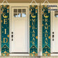 3pcs Eid Al-Fitr Celebration Porch Banner Set Durable Polyester Flags with Moon Star Castle Design  for Ramadan Home Decor