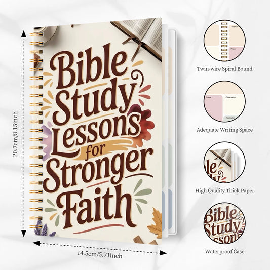 A5 Bible Study Notebook Spiral Bound, SOAP Method Christian Journal, Scripture Observation Prayer Faith Journal