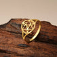 Skyrim Merkaba Star Sacred Geometry Ring Women Stainless Steel Gold Color Finger Rings Wedding Band Meditation Jewelry Wholesale