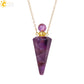 Crystal Perfume Necklace Natural Stone Cone Pendant Healing Clear Quartz Pendants Essentials Oil Diffuser Vial Necklaces H119