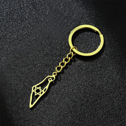 Israel Hexagram Map Pendant Necklace Country Geometry Stainless Steel Chain Necklaces for Women Jewelry Gift Souvenir Wholesale