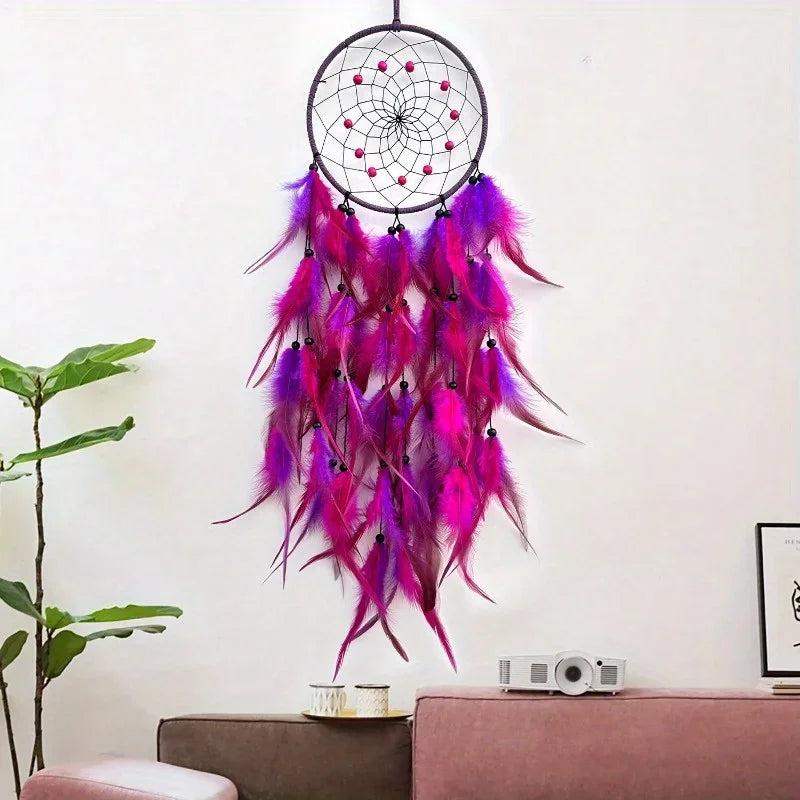 1pcs Beautiful Polychrome Dream Catcher Creative Home Wall Decoration Forest Style Wall Decoration Pendant,