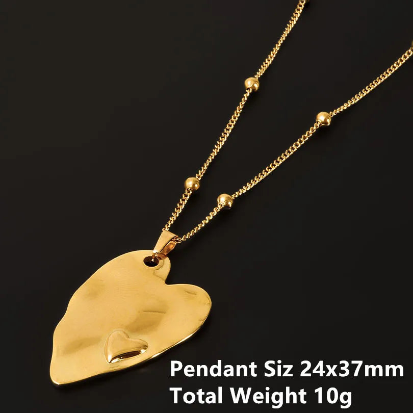 1Pc Religious Christian Catholic Sacred Heart Pendant Necklaces Stanless Steel Gothic Moth Textured Love Collares Jewelry