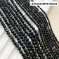 2mm 3mm 4mm Black Tourmaline Faceted Round Stone Natural Crystal Energy Loose Gemstone For DIY Men Women