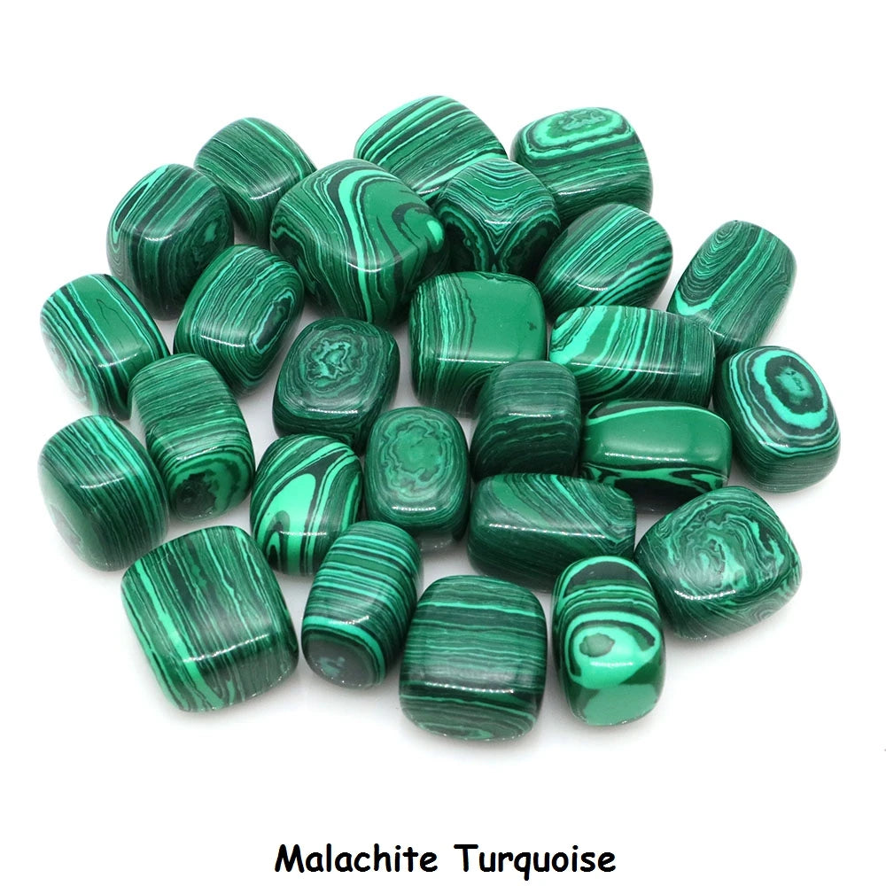 Malachite Turquoise Natural Tumbled Stone Healing Crystal Reiki Bulk Gem Quartz Mineral Specimen Tank Aquarium Garden Home Decor