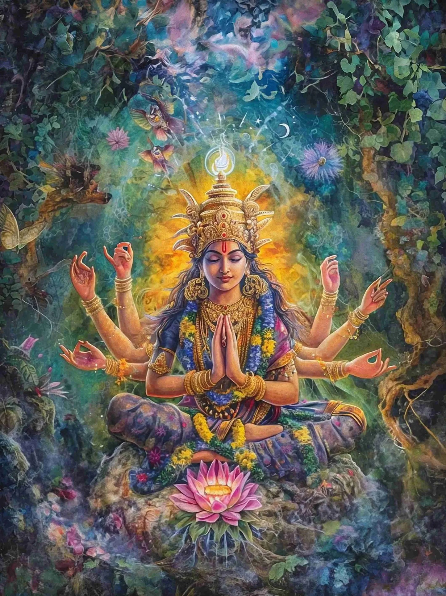 Indian Hindu Gods Lord Shiva Yoga Divine Goddess Saraswati Meditation Rt Poster Canvas Painting Wall Prints Picture Home Decor