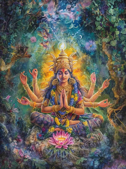 Indian Hindu Gods Lord Shiva Yoga Divine Goddess Saraswati Meditation Rt Poster Canvas Painting Wall Prints Picture Home Decor