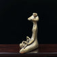 Copper Yoga Frog Figurine Taoism Zen Frog Incense Holder Brass Craft Collection Statuette Tea Pet Feng Shui Ornament Home Decor