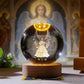 Illuminated Jesus and Virgin Mary Crystal Ball Set with Cross for Devotion rosarios catolicos  jesus christ