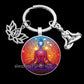 2023 Indian Buddha Meditation 7 Chakra Mandala Key Holder for Keys Psychedelic Yoga Keychain Ornament