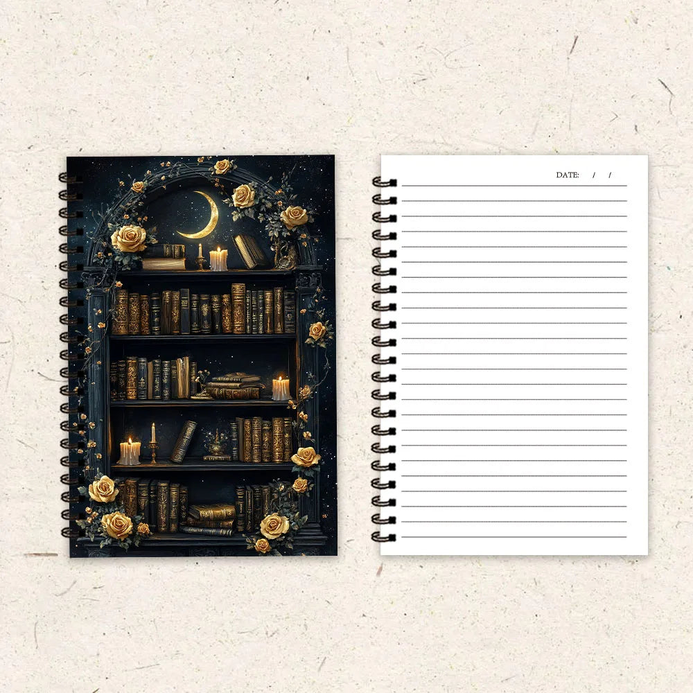 Starry Night Library Notebook,Journal,Blank Lined Pages,Gift for Note-Taking,Inspiring for Men and Women, Perfect for Students