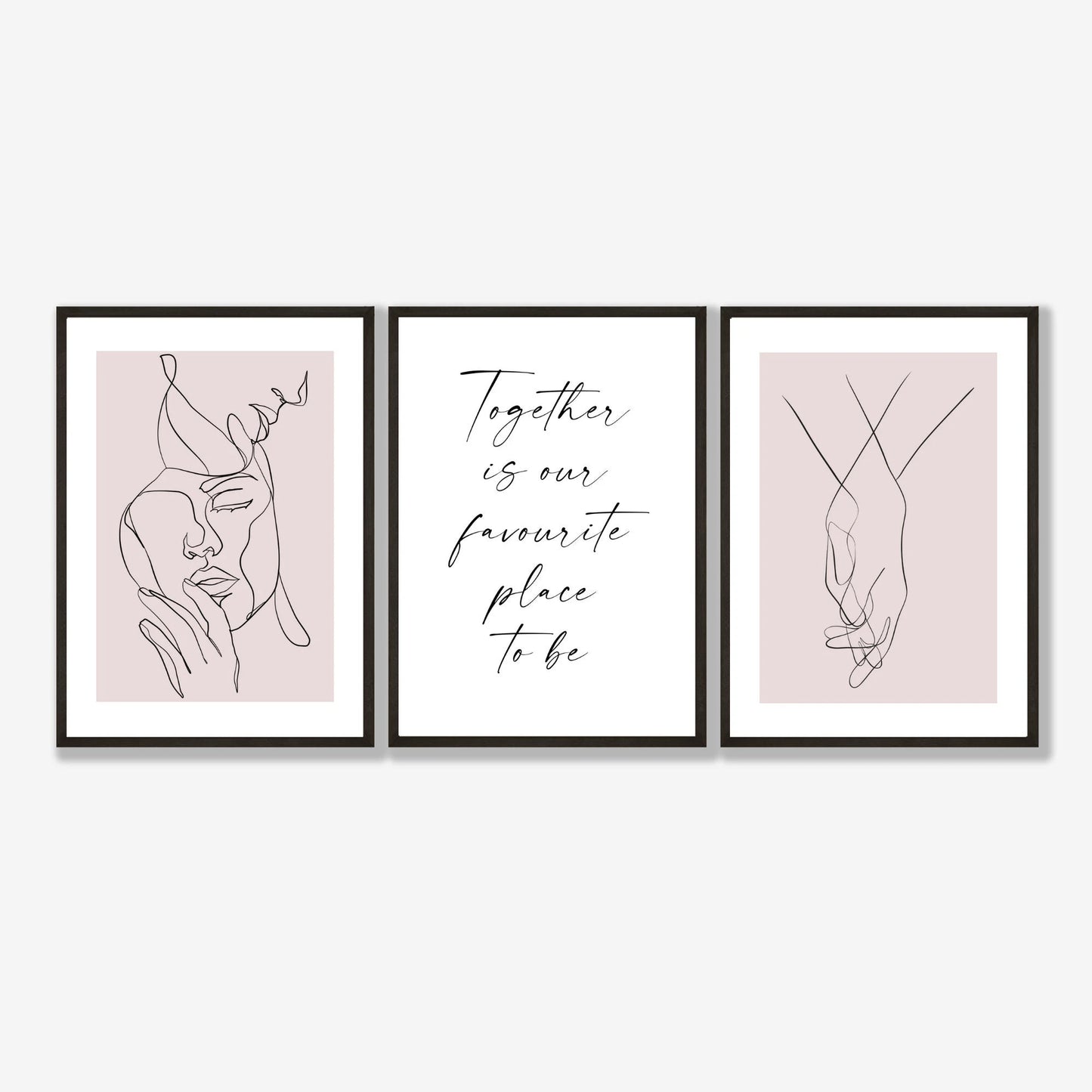 Together Is Our Favourite Place To Be Bedroom Print Wall Art Above The Bed Decor Line Text Art Minimalist Decoration Gift Poster