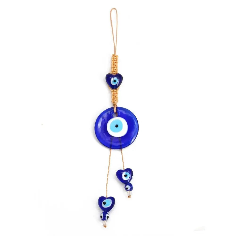 Demon Eye Lucky Charm Car Ornaments Protection Tassel Crystals Feng Shui Car Decor Turkish Blue Eye Retro Glass Pendant Gifts