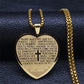Chrisitian Cross Bible Verse Prayer Necklace Stainless Steel Portuguese Religious Necklaces Jewelry collar hombre N2035S02