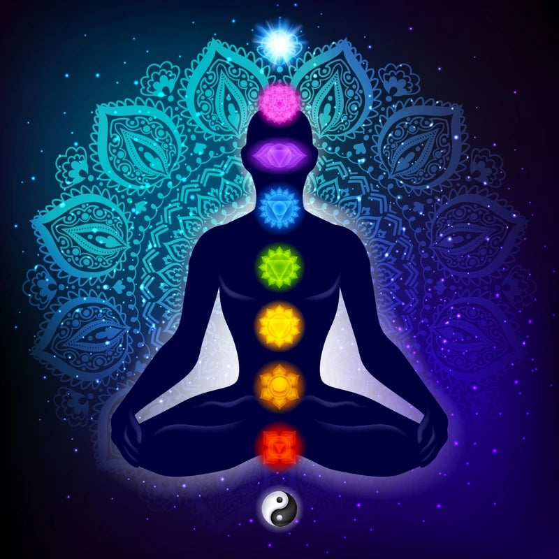 Canvas Painting Art Posters Prints Indian Buddha Meditation 7 Chakra Yoga Sports Wall Art Pictures for Living Room Bedroom Decor