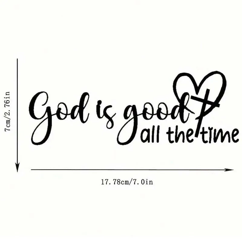 "God is always good" car sticker - Christian-themed Bible verse car sticker, inspirational religious car window sticker, elegant