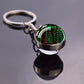 Circuit Board Pattern Keychains Double Sided Glass Ball Pendant Key Chains Computer Geek Keyring Creative Fashion Jewelry Gifts