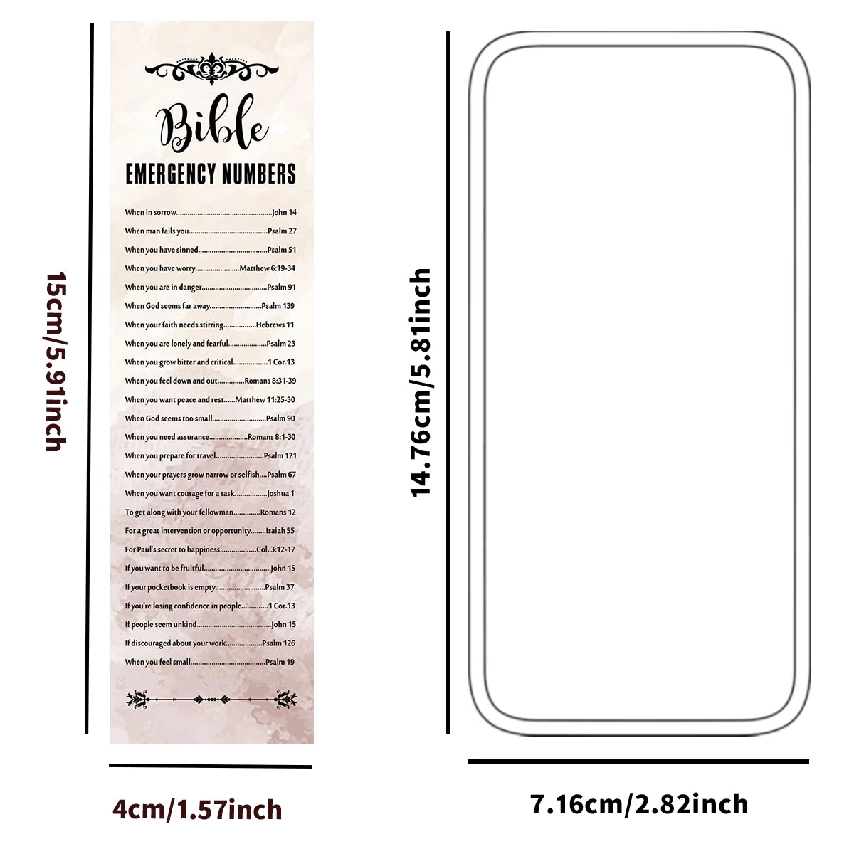 30pcs Watercolor Christian Inspirational Bible Verse Emergency Number Bookmark Welcome Appreciation Gift For Church Sunday Study