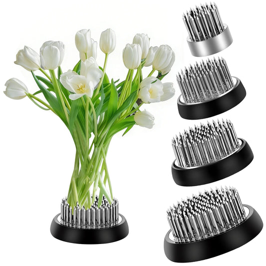 4 Pcs Stainless Flower Frog Pin Holder 4 Sizes Flower Arrangement Pins Holder Round Flo-wer Fixed Tools Ikebana Stem Holders For