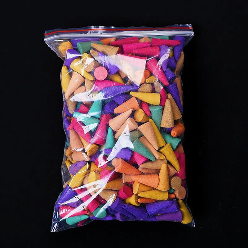 60PCS Bulk Incenses Aromatherapy Natural Small Incense Cones Fragrant Sandalwood Jasmine Lavender Tower Spices Cones