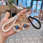 Creative Demon Eye Car Keychain Personalized Blue Eye Bag Pendant Handmade Braided Rope Key Ring Accessories
