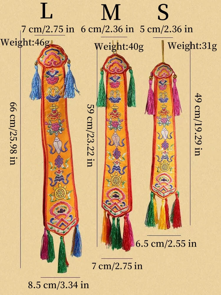 Nepal Handmade Eight Auspicious Flags,Tibetan Tassel Embroidery Decorative Handicrafts,Auspicious Hand Drum Flags Buddhist Item