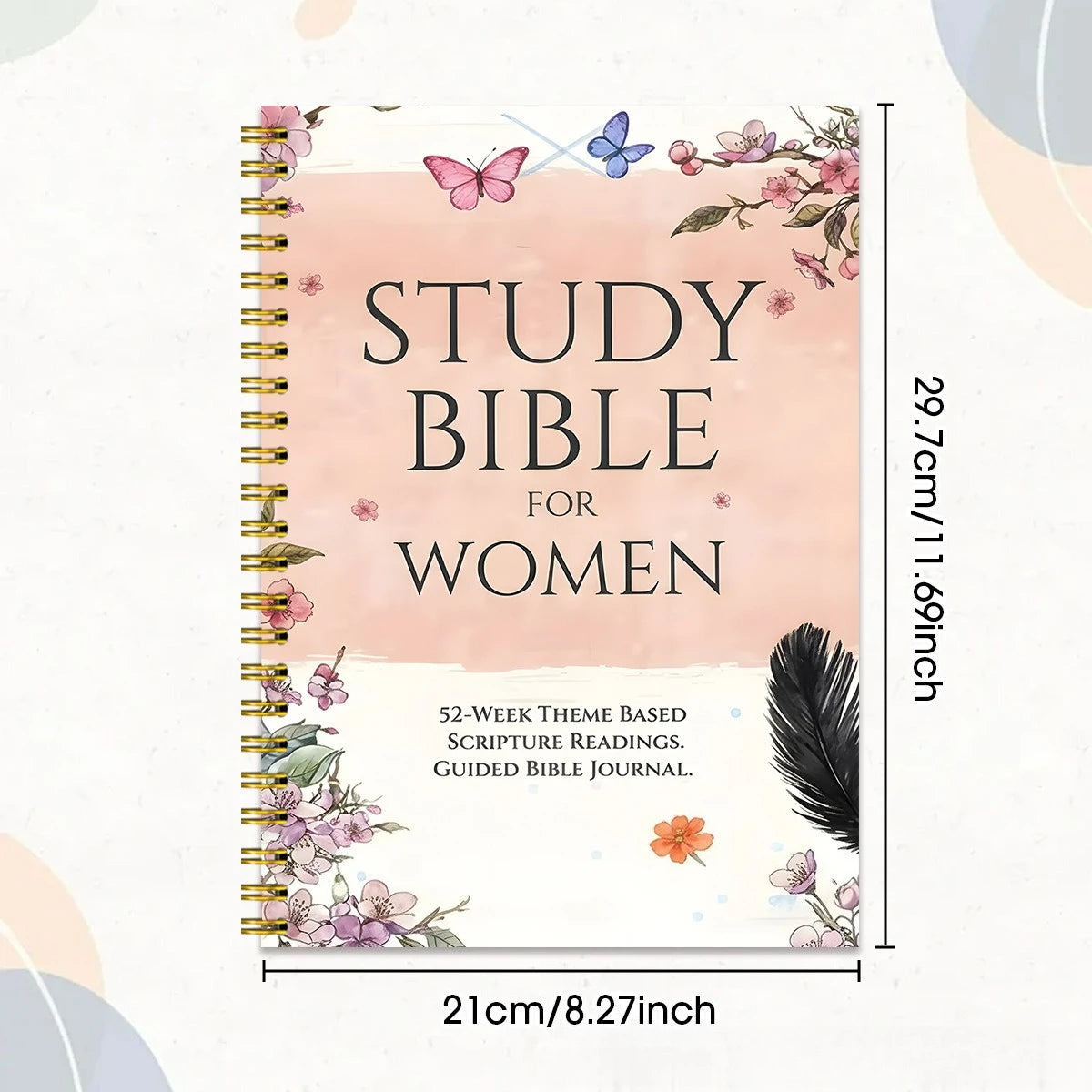 A4 Bible Study Journal for Women 220 Pages 52 Week Guided Scripture Devotional Christian Prayer Notebook Gift