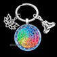2023 Indian Buddha Meditation 7 Chakra Mandala Key Holder for Keys Psychedelic Yoga Keychain Ornament