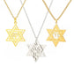 Jeshayuan Hebrew Chai Jewish Menorah Hanukkah Necklace for Women Star of David Stainless Steel Necklaces Amulet Jewelry Gift