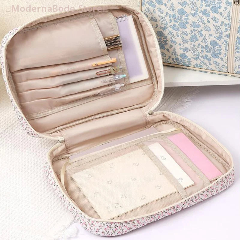 Large Bible Cover Case For Women Quilted Bible Bag Floral Bible Storage Bags With Zipper Pocket And Handle Bible Study Supplies